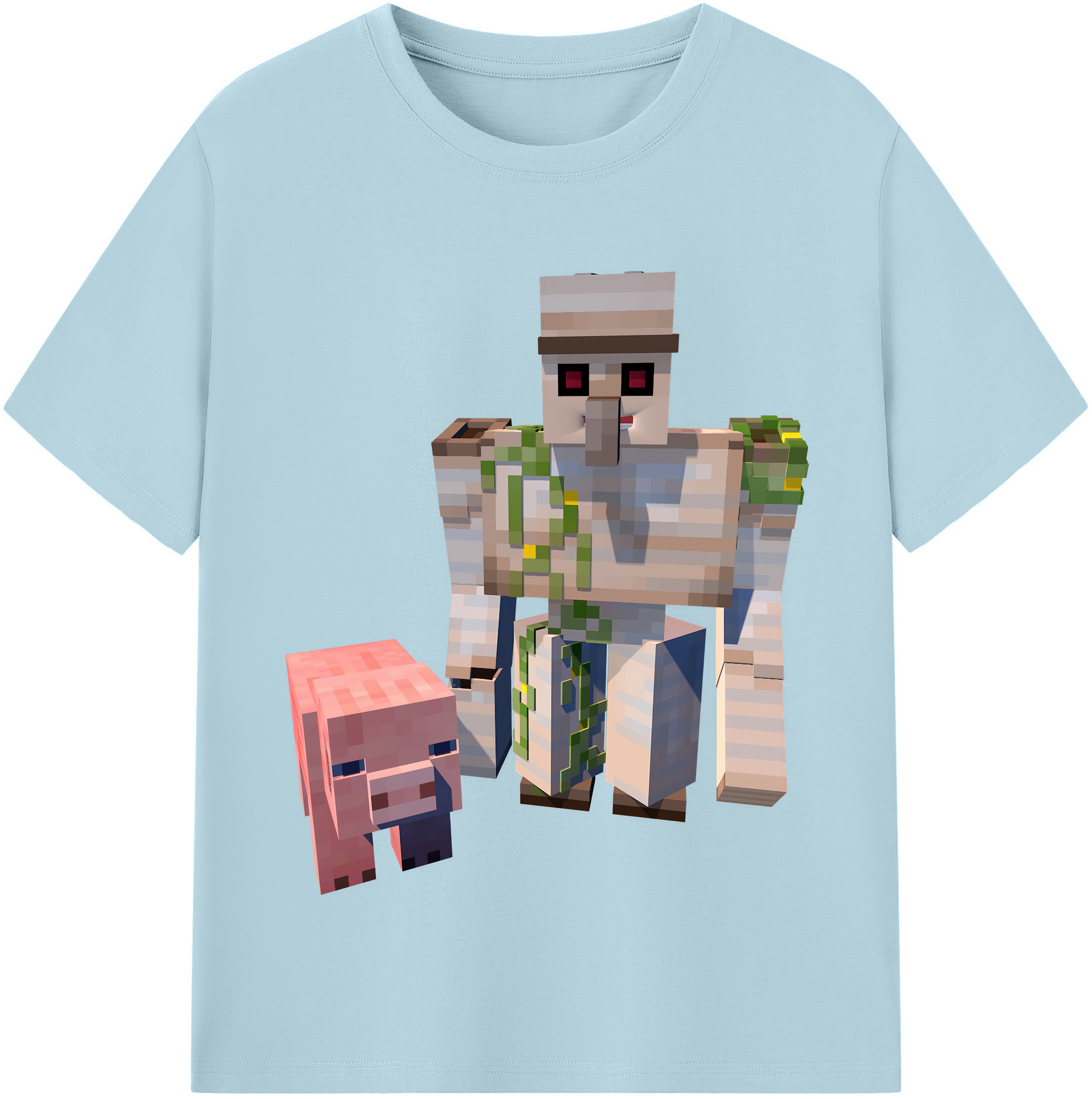 （画像用） マインクラフト ブロックの世界 Minecraft MC Block world 綿100％半袖Tシャツ（フロントプリント）